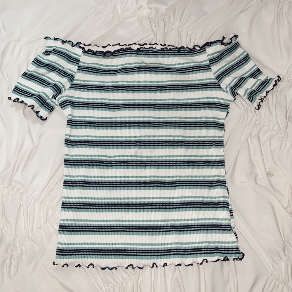 striped off-the-shoulder top